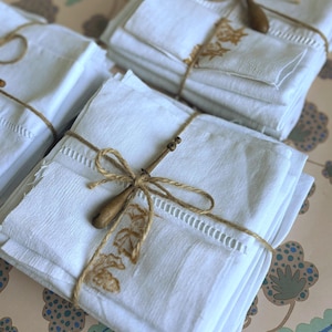 French Vintage Linen Bundle: Antique Textile Remnants for Slow Stitching