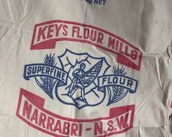 Vintage Australischer Mehlsack, Keys Excelsior Mills, Narrabri NSW