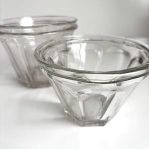 Antique French Tulip Jelly Jars: Heavy Glass Confiture Set of 2