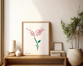 Custom Arabic Calligraphy Family Tree Print, Personalized Names (Digital Download)