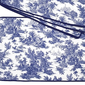 Juego de 4 - Manteles Toile de jouy / Cargador de ropa de mesa / Tapete de mesa / Manteles de tela supla, Manteles de lino