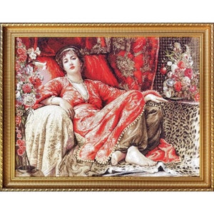 Ottoman Sultan Kosem Woven Tapestry 35.4″ x 27.6″ (90 x 70 cm) without frame Gobelin | Ottoman Empire Istanbul Painting