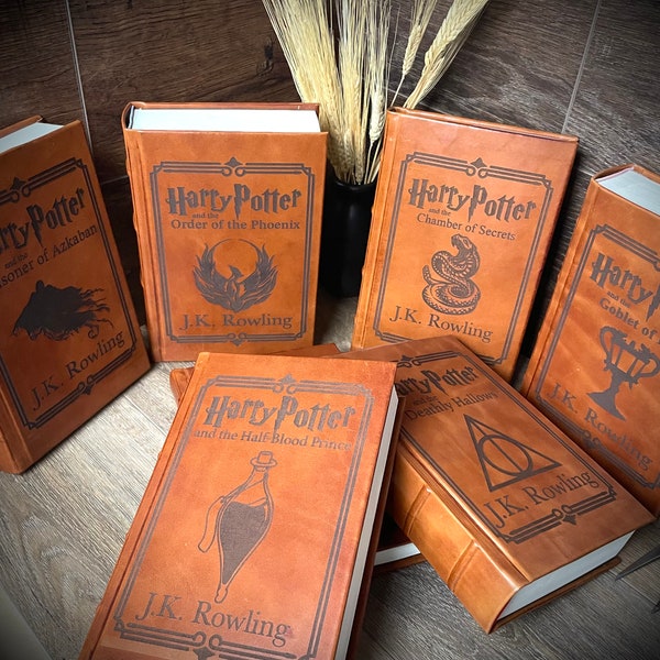 Set in leer gebonden Harry Potter cadeauset lederen boekband Harry Potter verjaardagscadeau