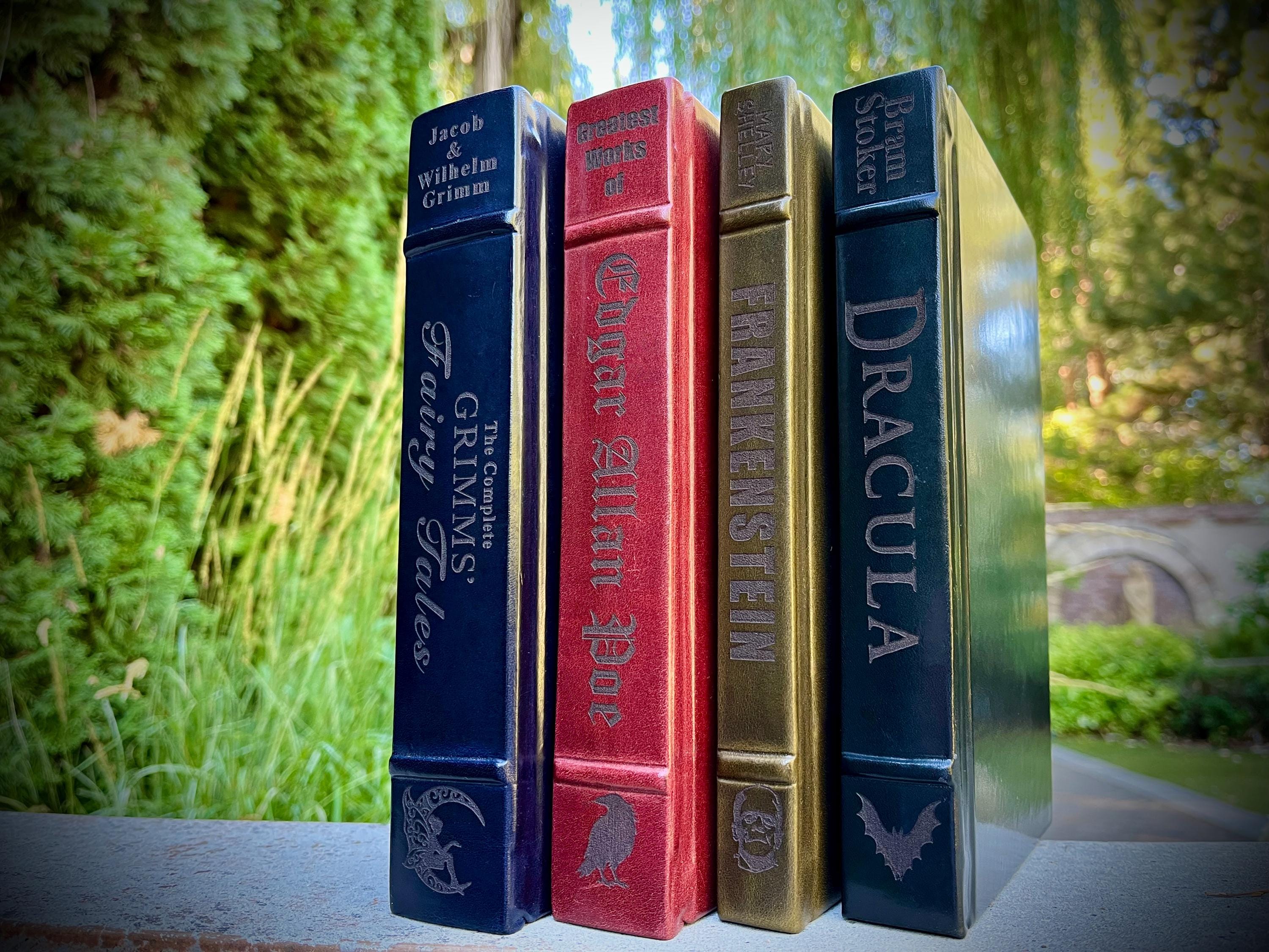 Leather-bound Set Gothic Literature Bram Stoker Dracula Mary Shelley Frankenstein Complete Works Edgar Allen Poe Grimm Brothers Fairy Tales