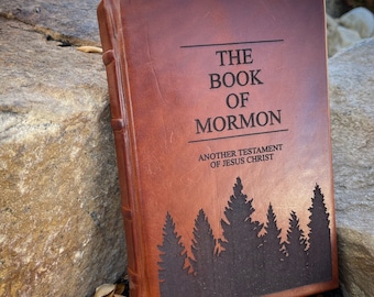 Customizable Leather Book of Mormon LDS Scriptures Cover Art Gift for Missionary Come Follow Me 2024 LDS Temple Called to Serve LDS Church