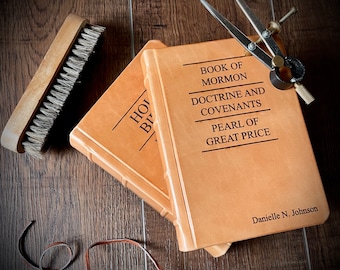 Handcrafted Leather Bound LDS Triple Combination Scriptures: Missionary Gift