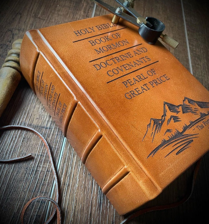 LDS Quad Leather Book of Mormon Triple Combination Holy Bible Leather LDS Scriptures Gift for Missionary Gift Called to Serve Come Follow Me