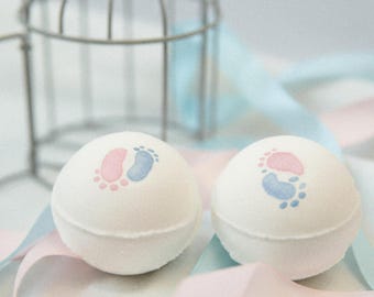 Set de bombas de baño para revelar el sexo del bebé con frasco de vidrio / Regalo sorpresa para baby shower