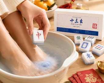Bomba de baño para remojo de pies con diseño de baldosas de mahjong