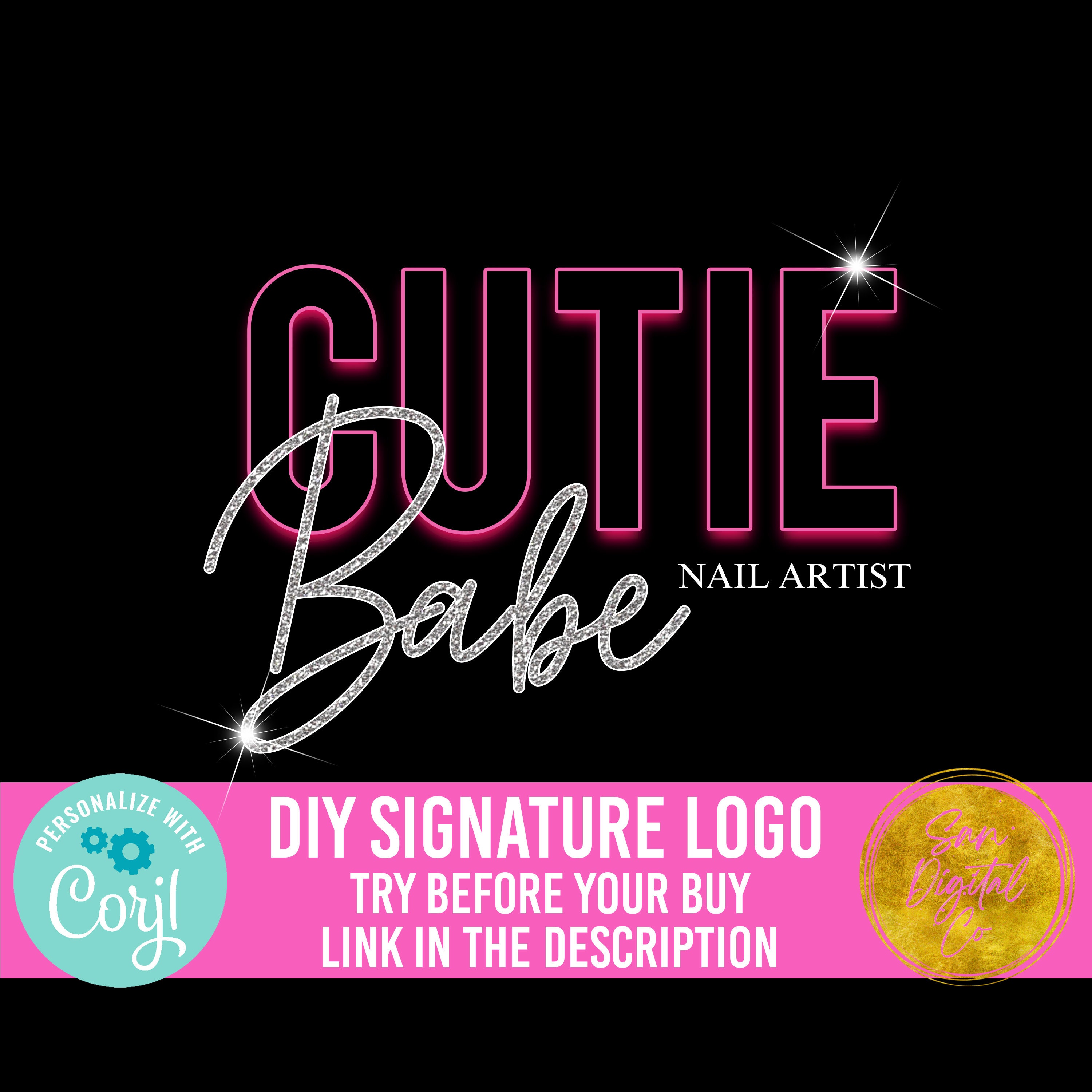 Pink Neon Logo Lashes Makeup Artist Logo Custom Logo Hair Stylist ...