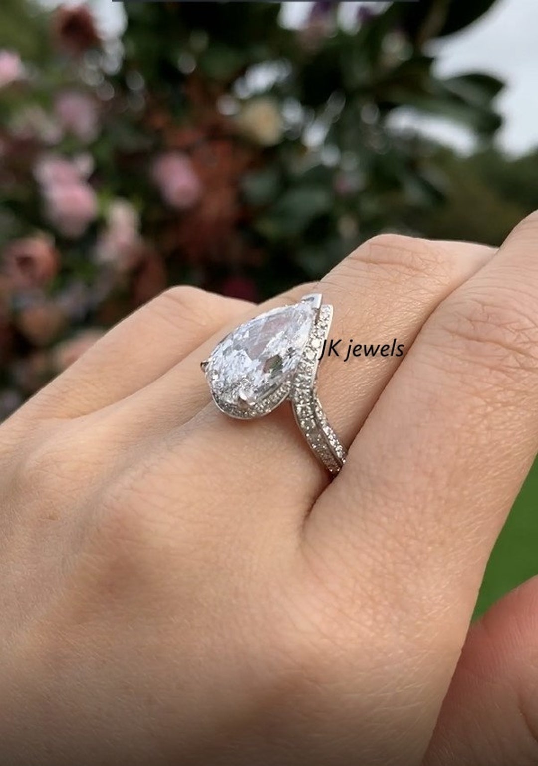 6 carat Cushion Diamond Halo Ring - South Bay Jewelry