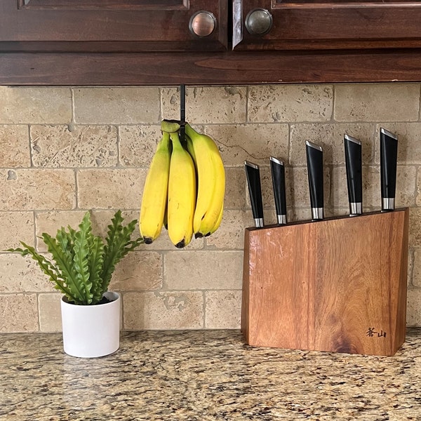 Under Cabinet Banana Hanger (3D-Printed/Plastic) - Folds Up When Not in Use