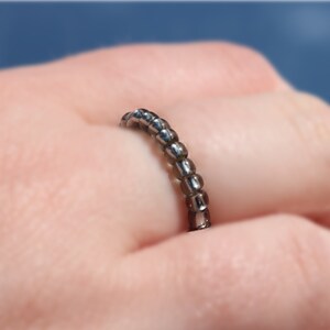 Silver Bead Stretch Ring Hand-made