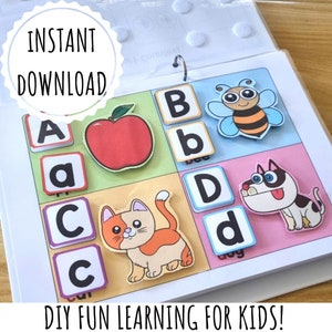 ABC Printable Silent Book, Kids Learning, Homeschool Activity