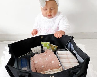 Nappy Bag | Large Baby Bag | Baby Pram Caddy Organiser Black