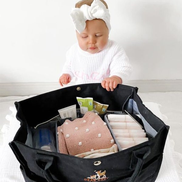 Nappy Bag | Large Baby Bag | Baby Pram Caddy Organiser Black