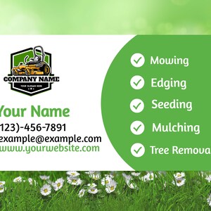 DIY Lawn Care Landscaping Business Card Template Vista Print - Etsy
