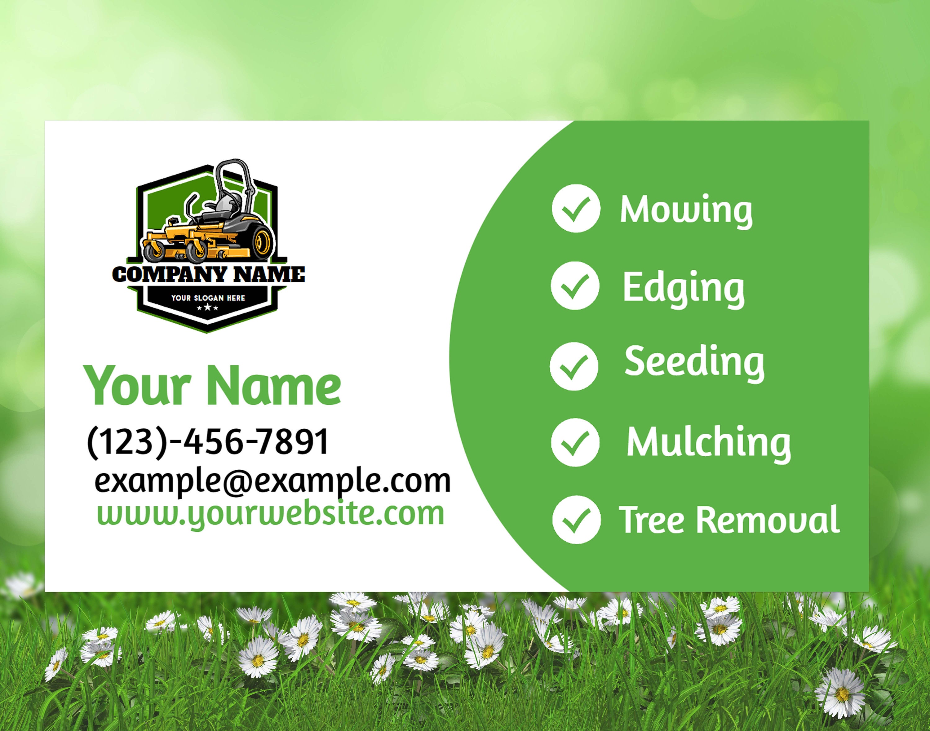 DIY Lawn Care Landscaping Business Card Template Vista Print Etsy India