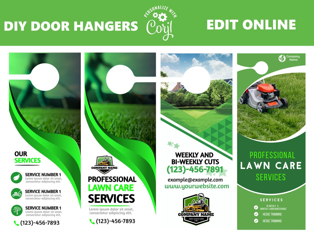 Lawn Care Logo Lawn Care Door Hanger lawn Care Invoice Etsy