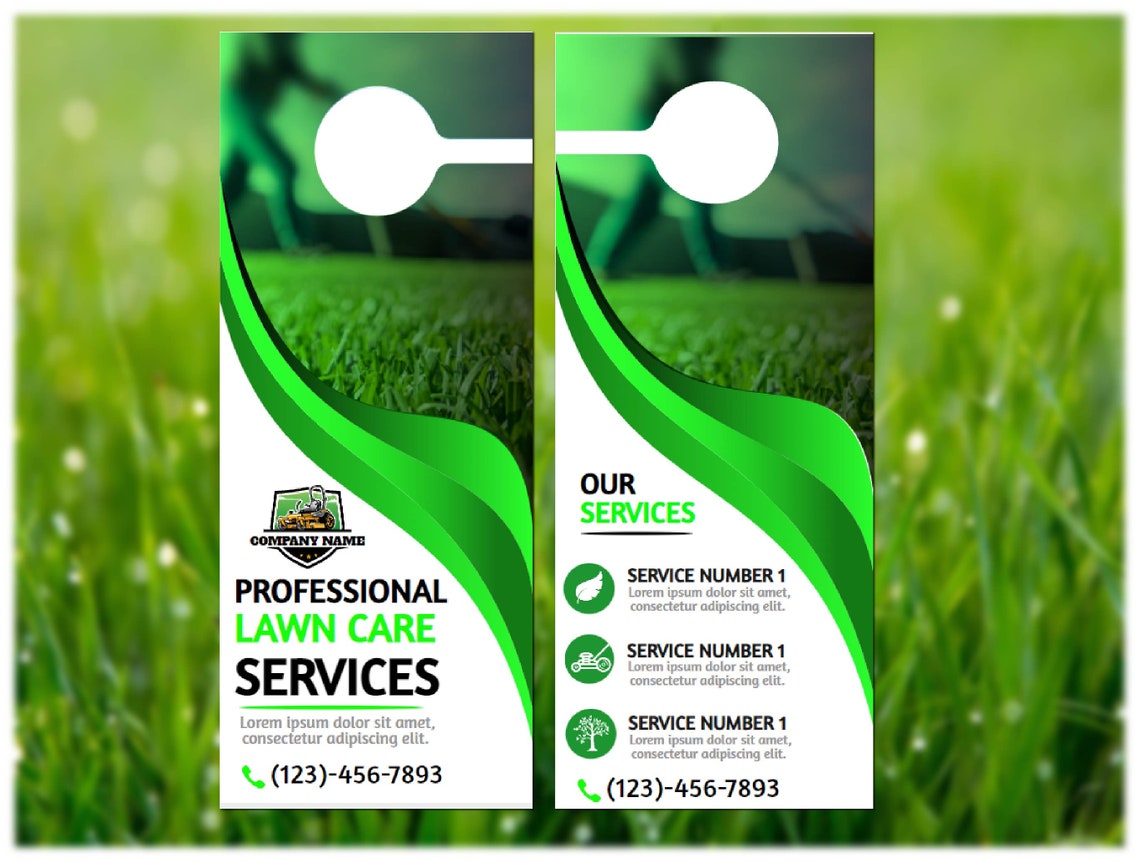 DIY Lawn Care Door Hanger Landscaping Business Door Hanger Etsy