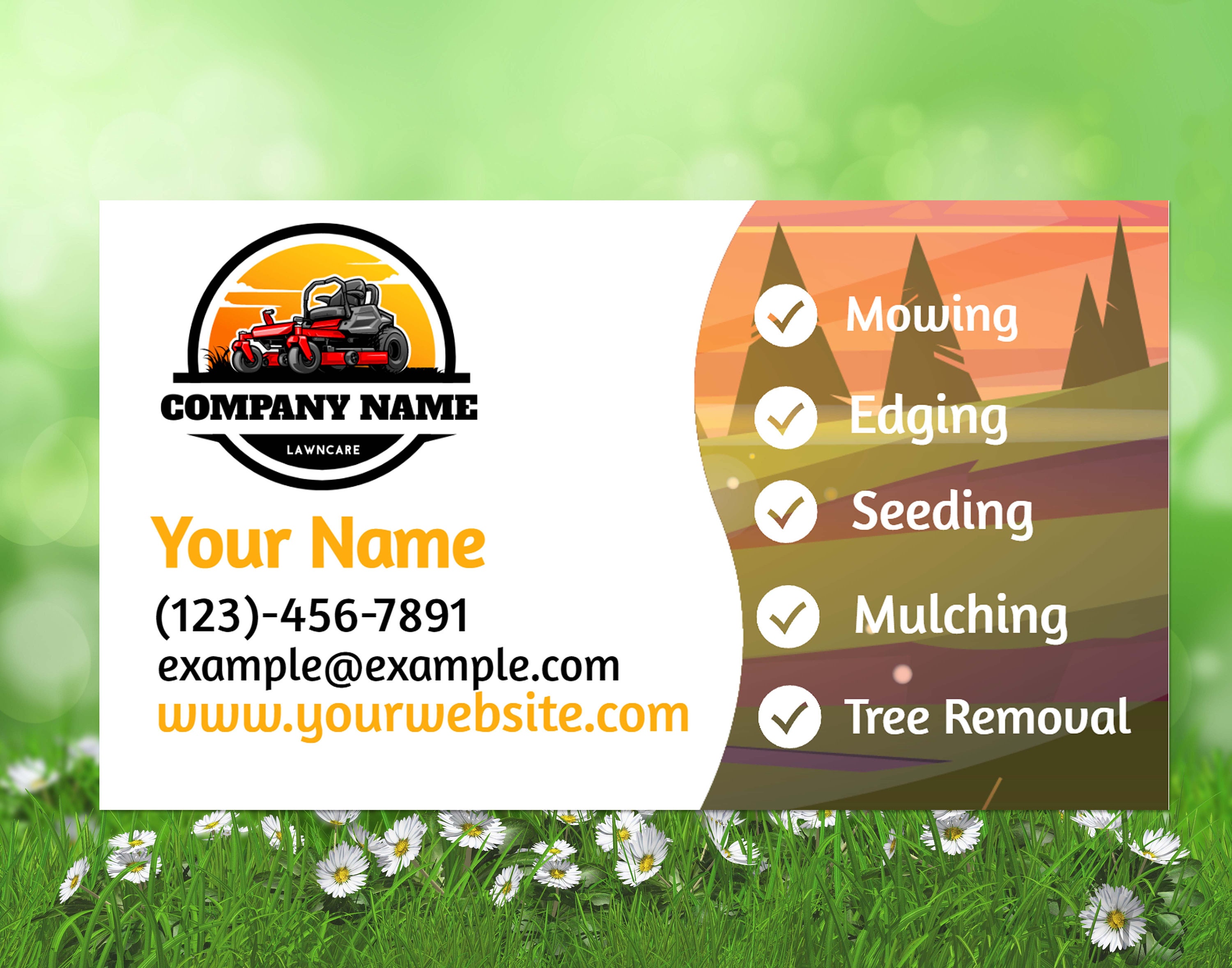 DIY Lawn Care Landscaping Business Card Template Vista Print Etsy DIY Lawn Care Landscaping Business Card Template Vista Print Etsy
