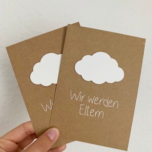 Postkarte, Wir werden Eltern, Wolke, Schwangerschaftsverkündung, Geburt, Baby, Kind, Eltern, Mama, Papa, Geschenk
