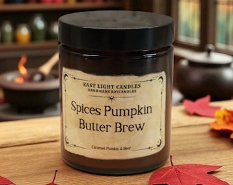 Spiced Pumpkin Butter Brew Duftkerze | Fantasy Drink Candle | Wizard Kerze aus Sojawachs | Magical Bookish Candle
