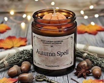 Autumn Spell Candle | Wizard Candle | Handmade Scented Soy Wax Candle | Vegan Candle | Gift Idea for Wizard Fans