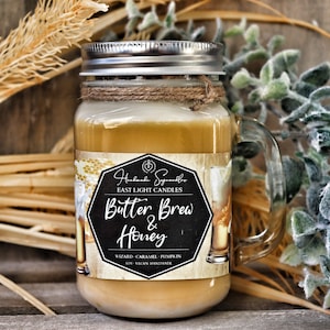 Butter Brew & Honey | Bookish Candle | book candle | Soy Vegan Candle | Fandom Candle