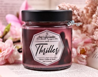 Thriller Candle | Book Candle Handmade | Scented Soy Wax Candle | Personalized Vegan Candle | Gift Idea for Candle Fans