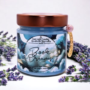 Book Dreams Kerze, Handgemachte Sojawachskerze, Handgemachte Duftkerze, Buchkerze