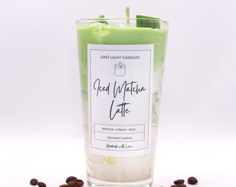 Iced Matcha Latte Candle | Handmade Scented Candle | Food Candle | Soy Wax Candle & Candle Gel Candle |