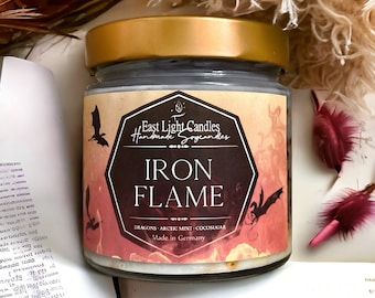 Iron Flame Book Candle | Handmade scented soy wax candle | Personalized vegan candle | Gift idea for bookworms | Fourth Wing