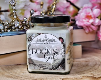 Bookish Girl Candle | Handmade Book Candle | Scented Soy Wax Candle | Personalized Vegan Candle | Gift Idea for Bookworms