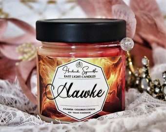 Hawke Candle | Handmade Book Candle | Scented Soy Wax Candle | Natural, Customizable Candle | Blood and Ash