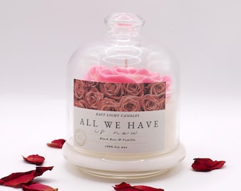 All we have dome glass candle | Handmade scented soy wax candle | Personalized vegan candle | Gift idea for candle lovers