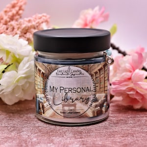 La mia candela personale per biblioteca | Candela a forma di libro | Candela profumata in cera di soia fatta a mano | Candela vegana personalizzata | Idea regalo per amanti della lettura