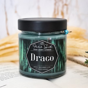 Draco candle | Handmade scented soy wax candle | Personalized vegan candle | Gift idea for bookworms | Wizard candle