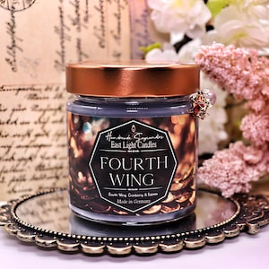 Fourth Wing Candle Book Candle | Handmade scented soy wax candle | Personalized vegan candle | Gift idea for bookworms