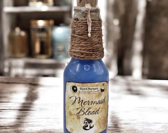 Poción mágica de sangre de sirena, poción mágica hecha a mano, poción mágica hecha a mano, decoración, mercancía mágica