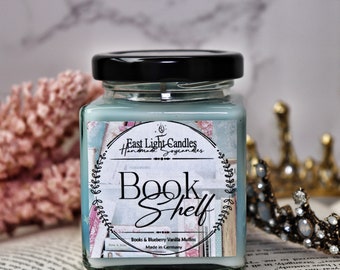 Bookshelf candle | Book candle | Handmade scented soy wax candle | Personalized vegan candle | Gift idea for bookworms