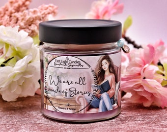 We are all mad of Stories candle | Handmade book candle | Scented soy wax candle | Natural candle | Gift idea for candle lovers