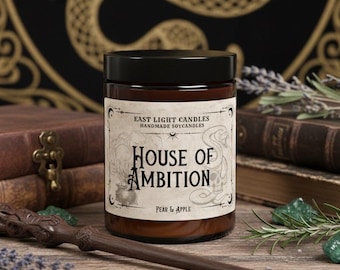 House of Ambition Candle | Housecandle Book Candle | Handmade Scented Soy Wax Candle | Vegan Candle | Gift Idea for Wizard Fans