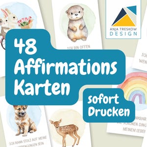 48 Affirmationskarten für Kinder | Mutmach Karten | selbst drucken