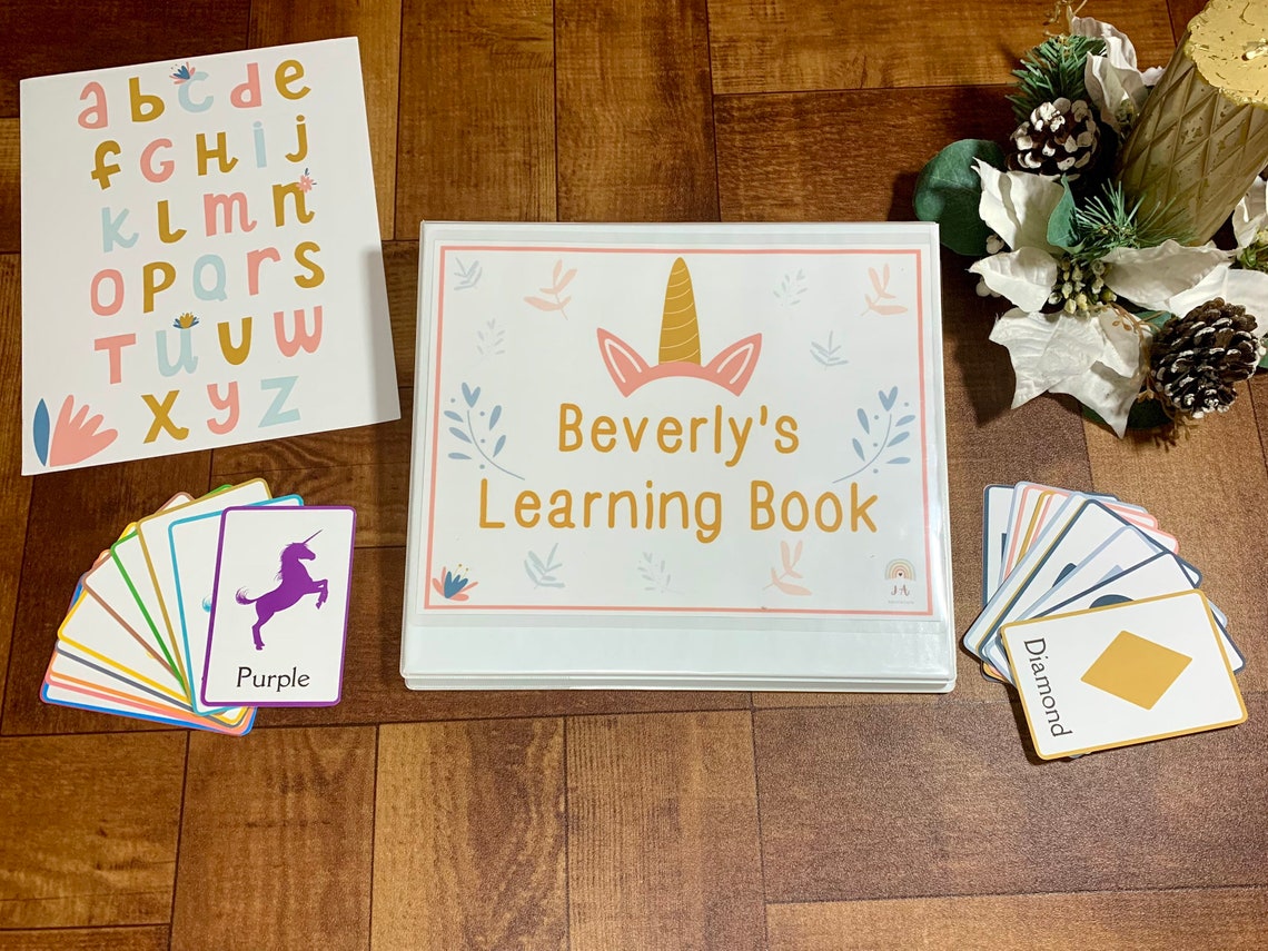 Girls Learning Binder, Printable Personalized Preschool Busy Book, 2 3 ...