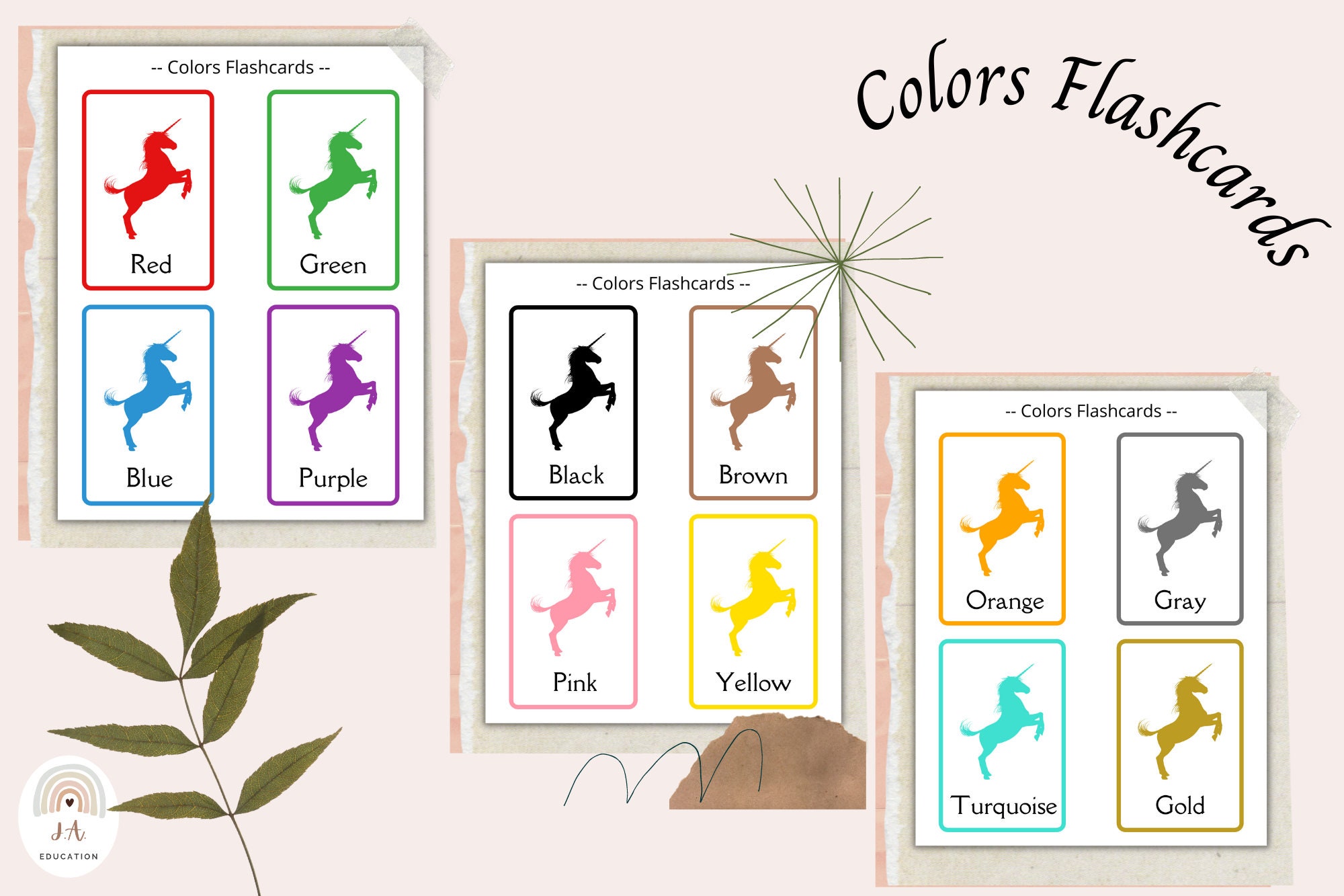 Educational Flashcards Printable Shapes and Colors - Etsy