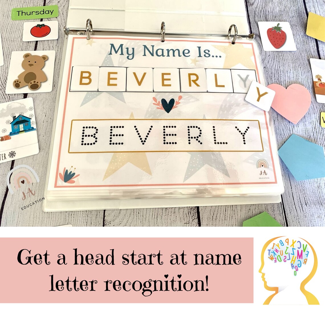 Girls Learning Binder, Printable Personalized Preschool Busy Book, 2 3 ...