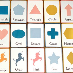 Educational Flashcards, Printable Shapes and Colors, Homeschool Digital ...