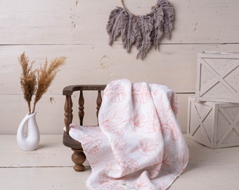 Manta de muselina floral, pañuelo de muselina orgánica para bebés, gasa de algodón, grande de 120cm