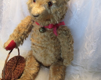 Vintage Teddy Bear, Plush Teddy Bear, Stuffed Animal, Old Toy, Collector's Bear, Doll Companion, Doll Accessory, Large Teddy Bear GOLDIE 60 cm